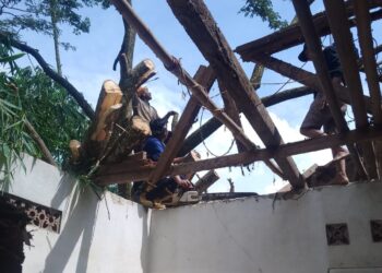 Rumah Warga di Sukamulya Rusak Tertimpa Pohon Tumbang