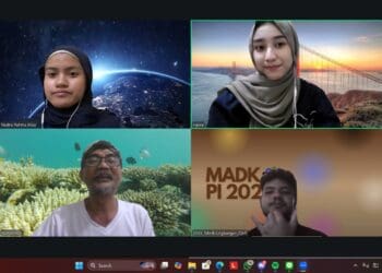 Diskusi online, antara Panitia TekTukBum FTUI dengan Ketua FPTK Banten, beberapa hari lalu. (ISTIMEWA)