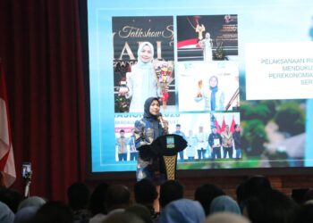 Bupati Serang Ratu Rahmatuzakiyah, sampaikan enam program prioritas Pemkab Serang, dalam Musrenbang RKPD Tahun 2027. (ISTIMEWA)