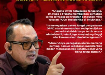 Soroti Penyegelan Bangunan POUK Tesalonika di Teluknaga, Dr. Hugo: Hukum Harus Tegak, Tapi Ibadah Tak Boleh Terhenti