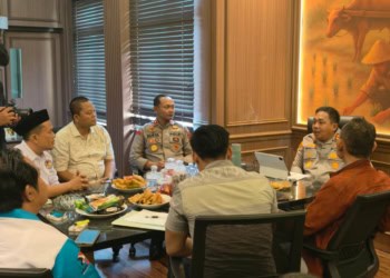 Serikat Buruh dan Serikat Pekerja, menemui Kapolres Serang bahas persiapan rangkaian acara May Day 2026. (ISTIMEWA)