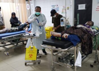 Korban ledakan tabung gas elpiji 3 Kg, dirawat di RSUD Berkah Pandeglang, Senin (20/4/2026). (ISTIMEWA)