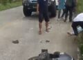 KECELAKAAN LALU LINTAS - Peristiwa laka lantas maut, kembali terjadi di Jalan Raya Labuan - Panimbang, tepatnya di Kampung Sinar Mulya, RT 002 RW 003, Desa Tegal Papak, Kecamatan Pagelaran, Kabupaten Pandeglang, Sabtu (9/5/2026) sekira pukul 15.30 WIB. (ISTIMEWA)