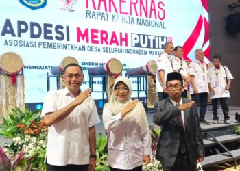 RAKERNAS APDESI – Bupati Pandeglang Rd. Dewi Setiani, menghadiri Rapat Kerja Nasional (Rakernas) APDESI Merah Putih 2026, Rabu (10/6/2026). (ISTIMEWA)