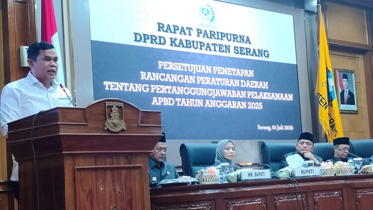 RAPAT PARIPURNA - Rapat Paripurna Dewan Perwakilan Rakyat Daerah (DPRD) Kabupaten Serang, memberikan 6 catatan terhadap Organisasi Perangkat Daerah (OPD) Pemerintah Kabupaten (Pemkab) Serang. (ISTIMEWA)