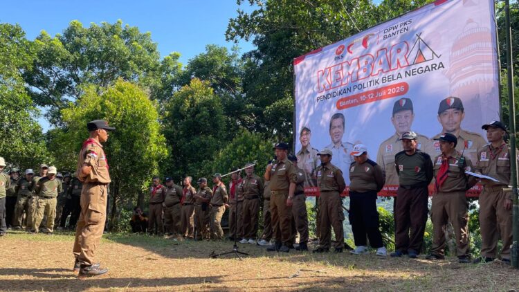 Sebanyak 250 Anggota Utama Partai Keadilan Sejahtera (PKS) Banten, mengikuti kegiatan Kemah Bela Negara (KEMBARA) yang dilaksanakan Bidang Kepanduan dan Bela Negara (BKBN) Dewan Pengurus Wilayah (DPW) PKS Banten, di Gunung Malang, Kecamatan Cinangka, Kabupaten Serang, sejak 10 hingga 12 Juli 2026. (ISTIMEWA)