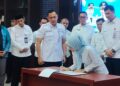PEMBUKAAN -- Bupati Serang Ratu Rachmatuzakiyah, membuka High Level Meeting Tim Percepatan dan Perluasan Digitalisasi Daerah (TP2DD) Kabupaten Serang Tahun 2026 di Aula Surosowan Bank bjb Kantor Cabang Khusus (KCK) Banten pada Rabu, (15/7/2026). (ISTIMEWA)