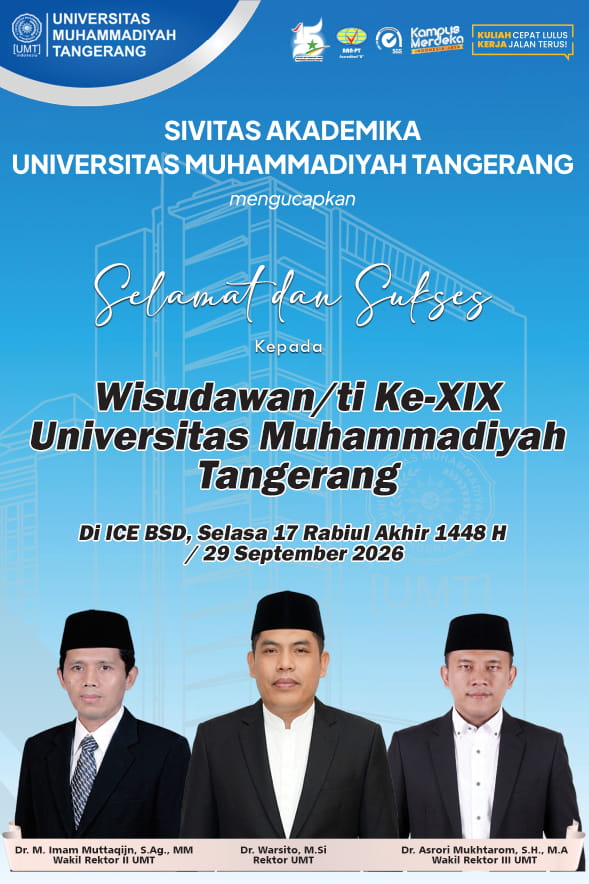 Selamat dan Sukses Wisudawan wisudawati Universitas Muhammadiyah Tangerang